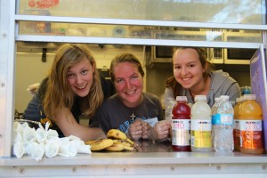 Serving dinner with the Salvation Army